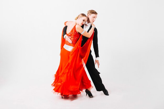 Couple embracing each other during dance