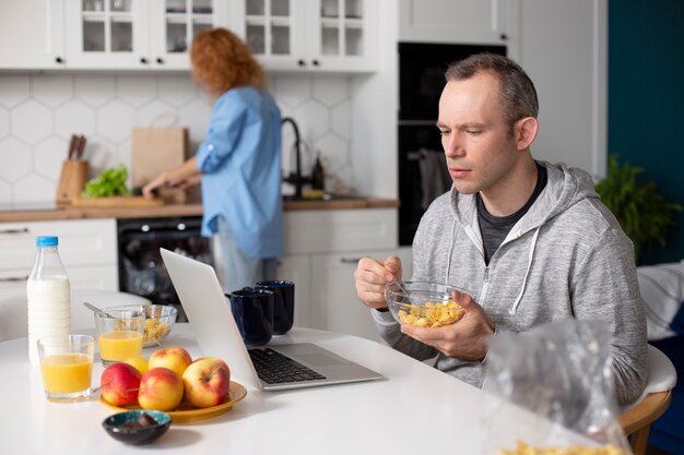 Couple enjoying quality time at home