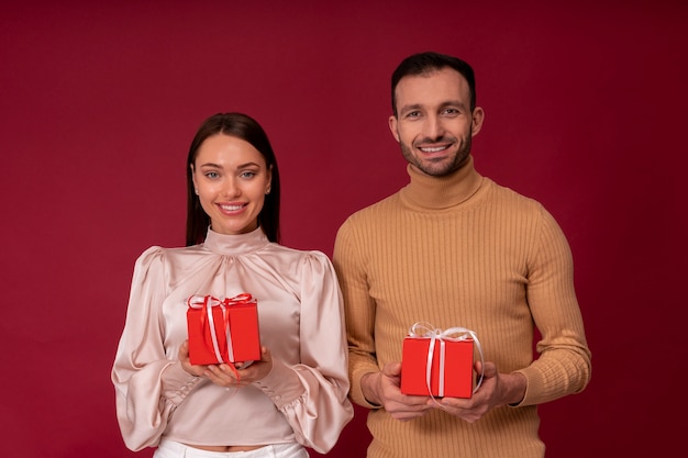 Free photo couple enjoying valentines day celebration