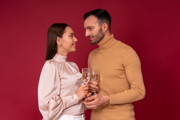 Free photo couple enjoying valentines day celebration