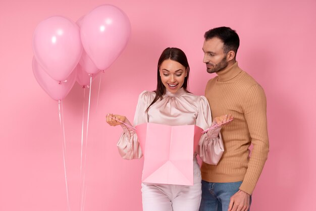 Couple enjoying valentines day celebration