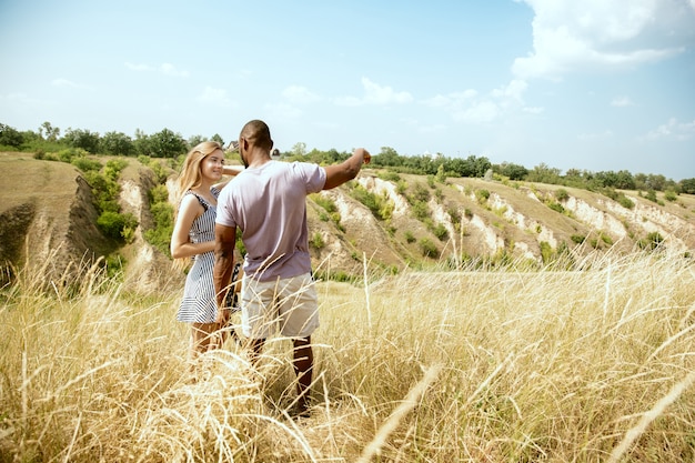 couple happy in forest