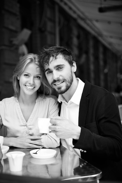 Couple having coffee together
