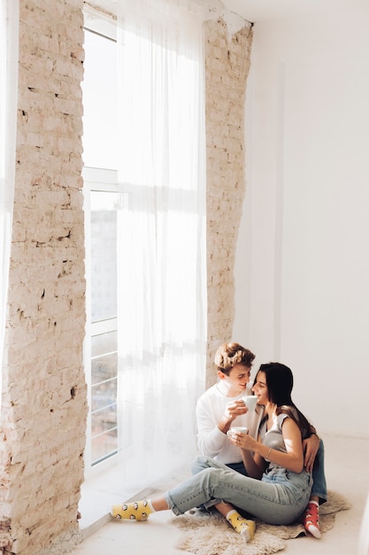 Couple having coffee