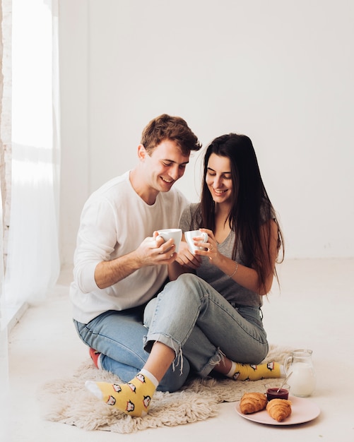 Couple having coffee