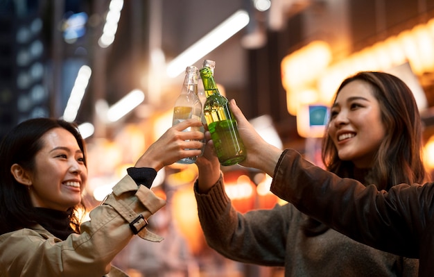 Couple having a date at night