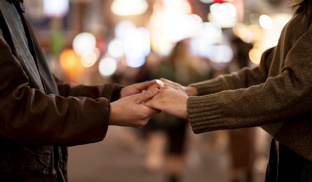 Couple having a date at night