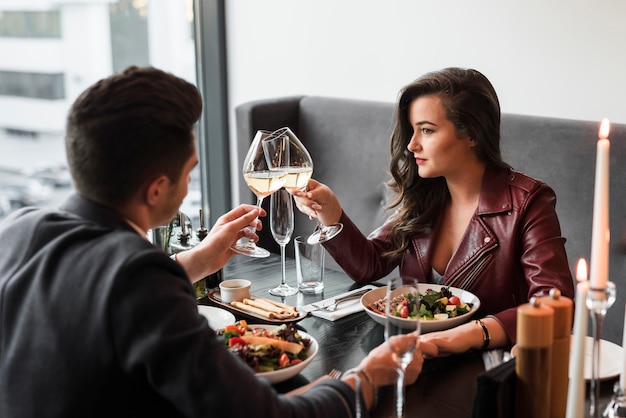 Couple having dinner at a restaurant