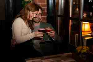 Free photo couple having fun at night