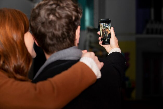 Free photo couple having fun at night