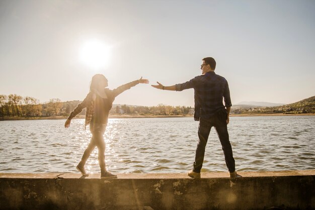 Couple having fun on a sunny day