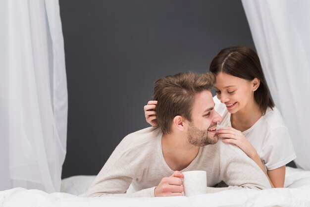 Couple having a tenderness moment