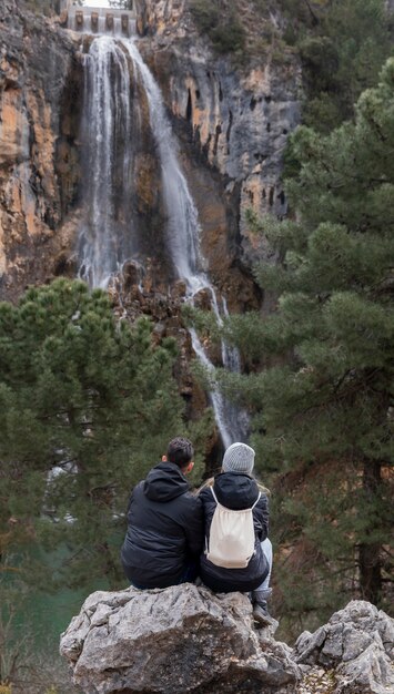 Couple hiking in nature