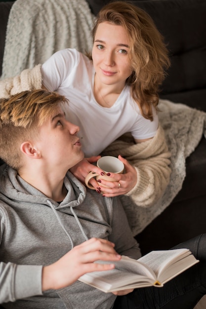 Couple at home lecture