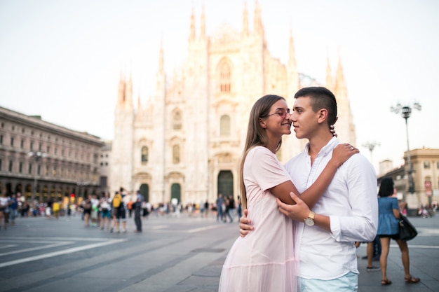 Couple on honeymoon in Milan