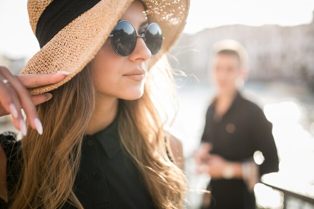 Couple on a honeymoon in Venice