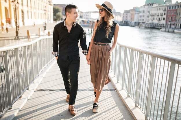 Couple on a honeymoon in Venice