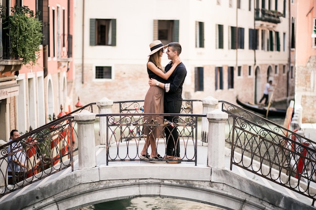 Couple on a honeymoon in Venice