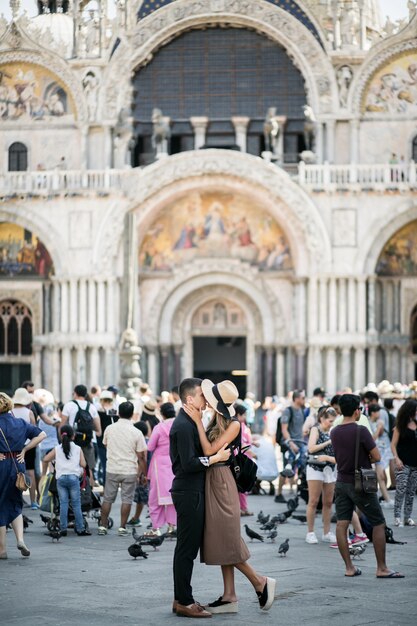 Couple on a honeymoon in Venice