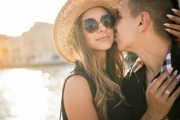 Couple on a honeymoon in Venice