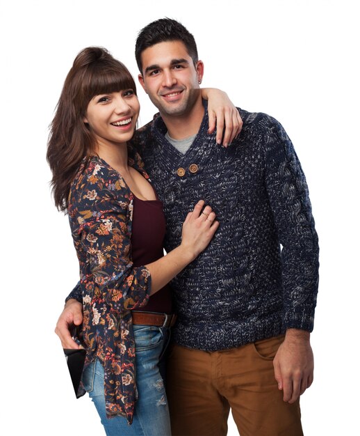 couple hugging and smiling