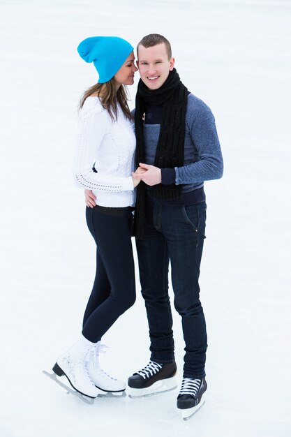 Couple on the ice rink