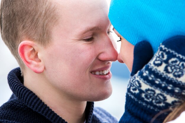 Couple on the ice rink