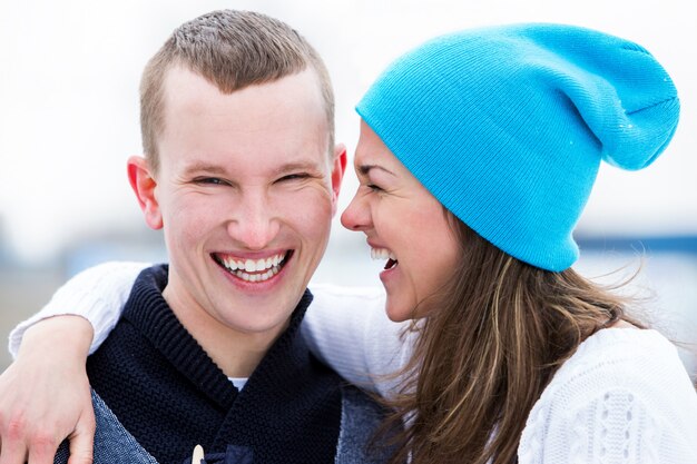 Couple on the ice rink