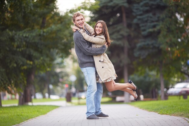 Couple joking and laughing