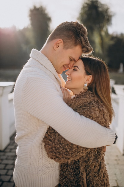 Free photo couple in love embracing