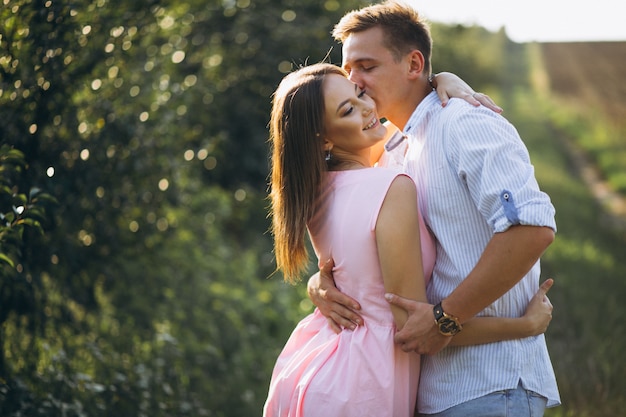 Couple in love in park