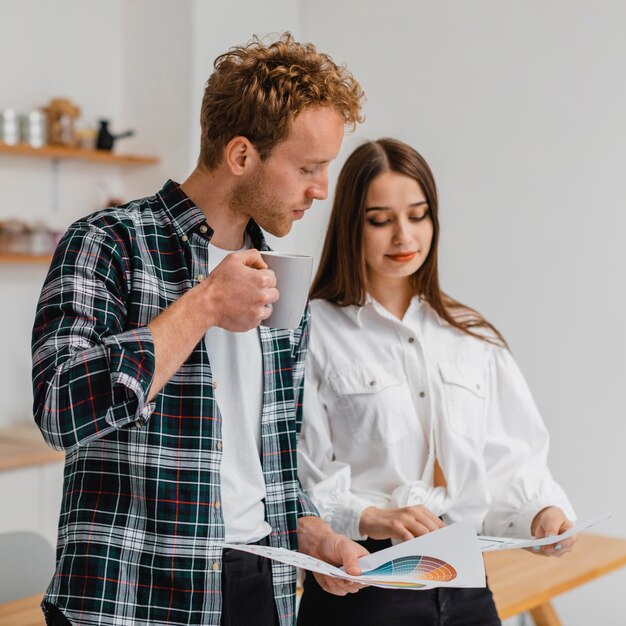 Couple making plans to remodel the home