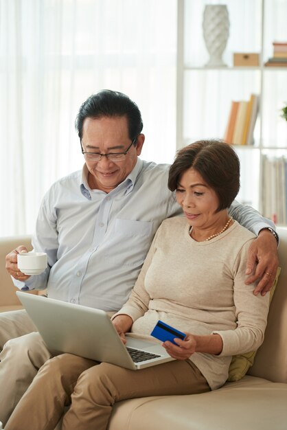 Couple making purchases