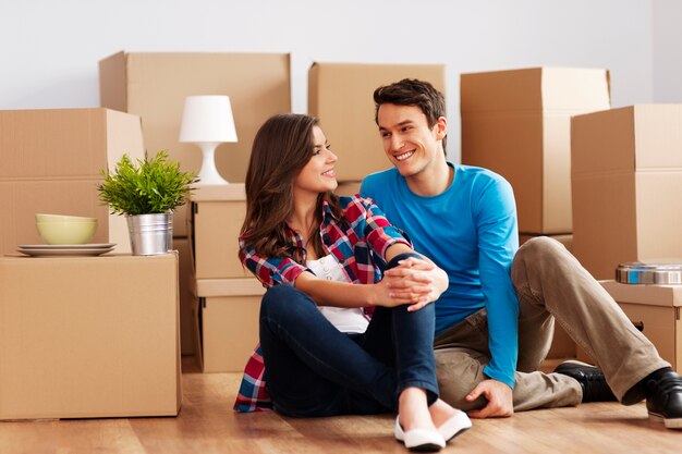 Couple moving in house