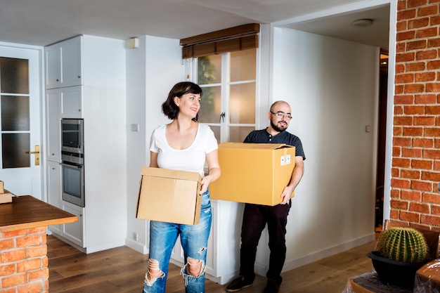 Couple moving into new house