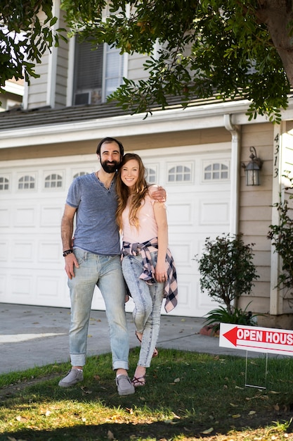 Couple moving in new house