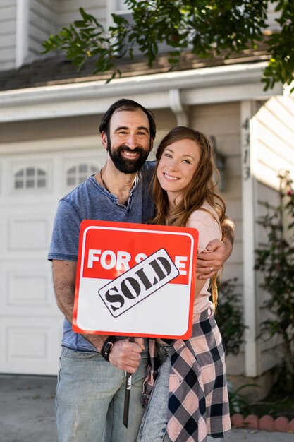 Couple moving in new house