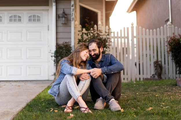 Couple moving in new house