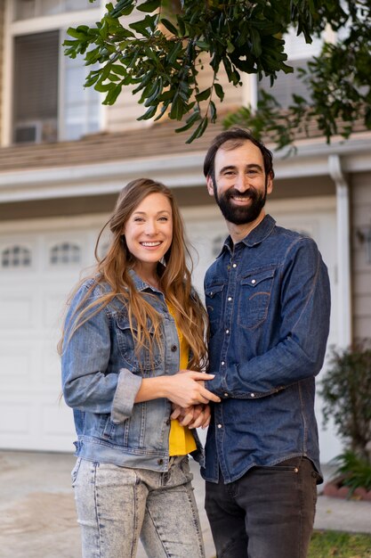 Couple moving in new house