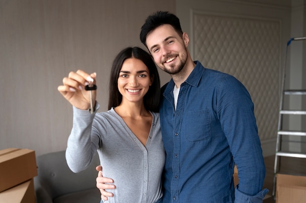 Couple moving in their new home