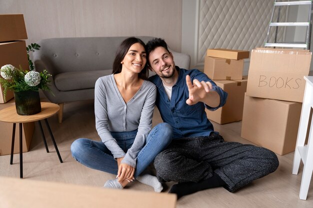 Couple moving in their new home