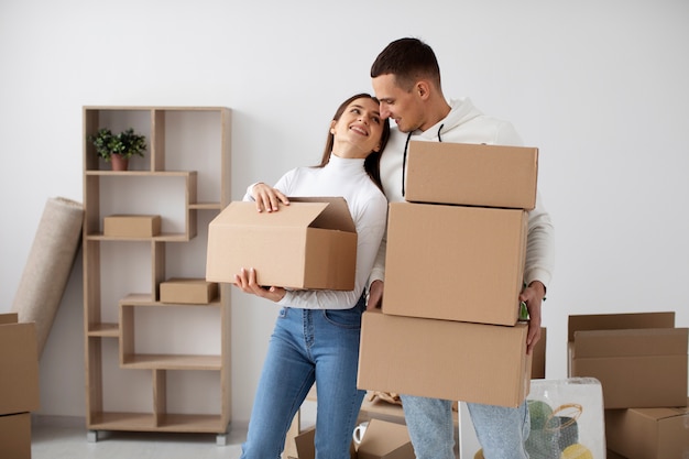 Couple moving in their new house