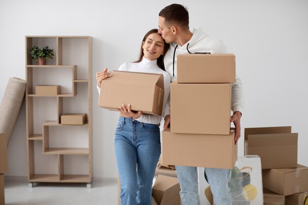 Couple moving in their new house