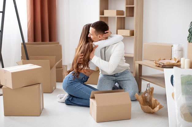 Couple moving in their new house