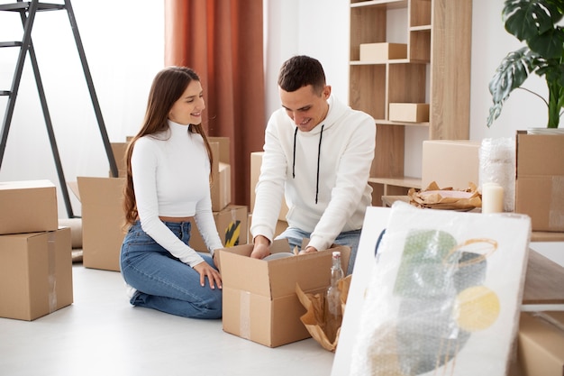 Couple moving in their new house