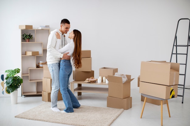 Couple moving in their new house