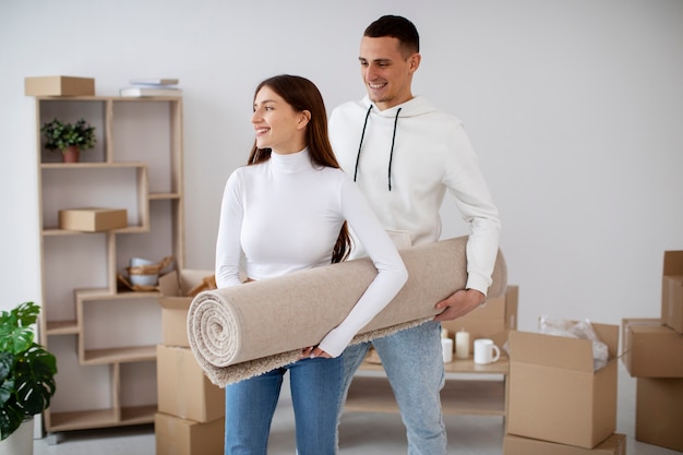 Couple moving in their new house