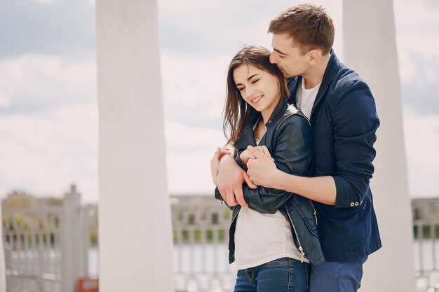 couple near river