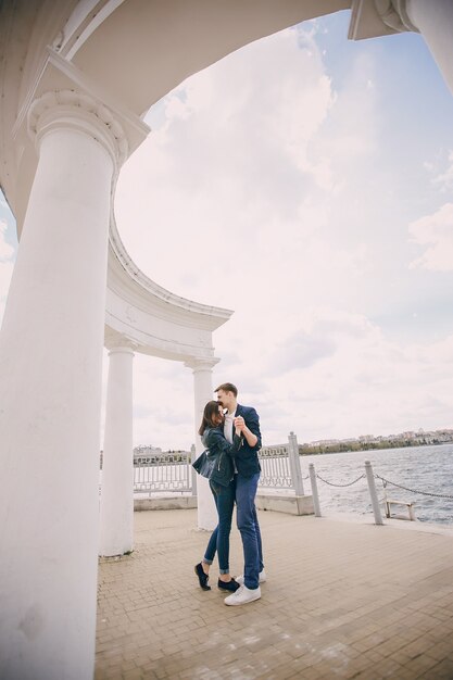 couple near river