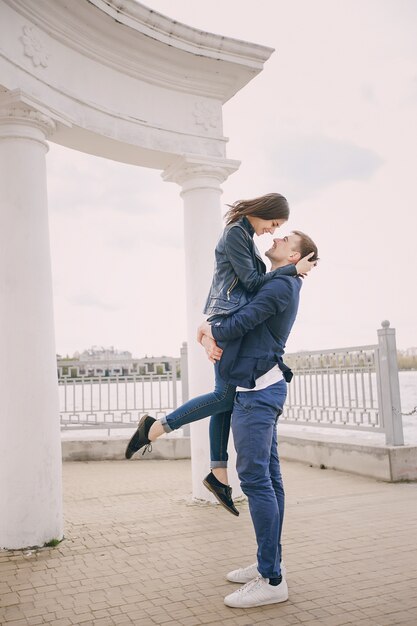 couple near river